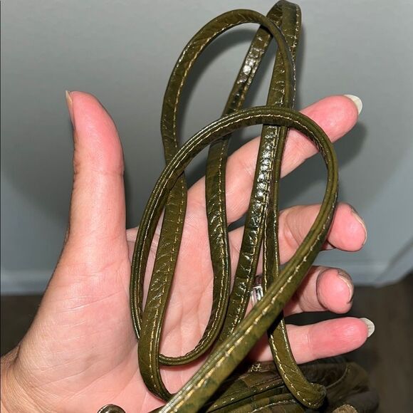 Vintage Brown Leather Patchwork Handbag with strap 80’s clutch or crossbody - Picture 5 of 6